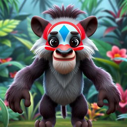 A 3D character design of Rafiki from The Lion King