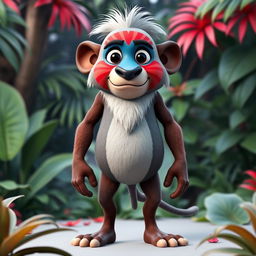 A 3D character design of Rafiki from The Lion King