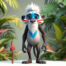 A 3D character design of Rafiki from The Lion King