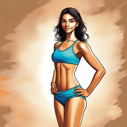 A high-quality digital art image, depicting a confident Indian teenager with a radiant complexion