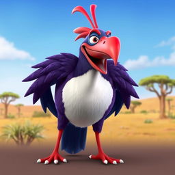 A 3D character design of Zazu from The Lion King