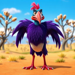 A 3D character design of Zazu from The Lion King