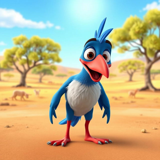 A 3D character design of Zazu from The Lion King