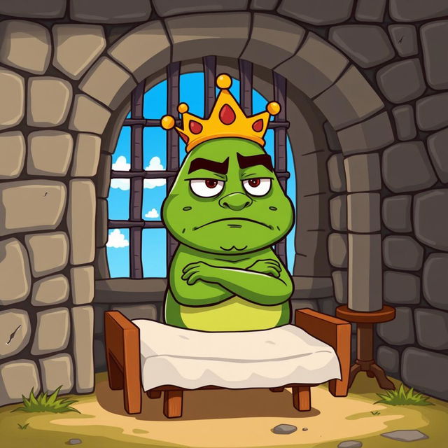 A vector illustration of King Wart, also known as Mamu, portrayed in a cartoon style