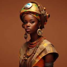 girl in futuristic casual Yoruba attire