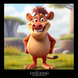 A 3D character design of Pumbaa from The Lion King