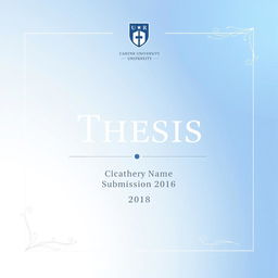 A professionally designed thesis cover page featuring an elegant and clean layout