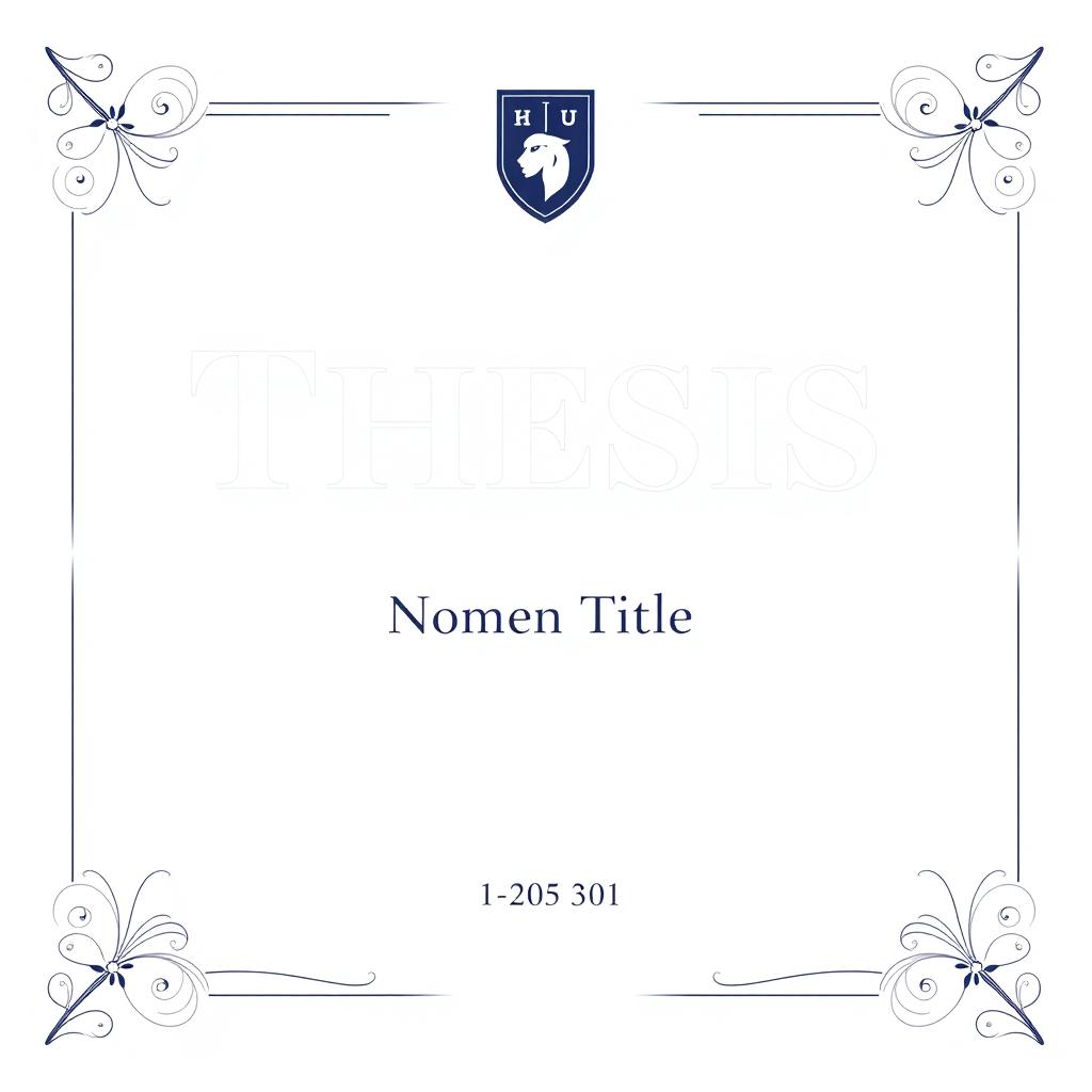 A professionally designed thesis cover page featuring an elegant and clean layout