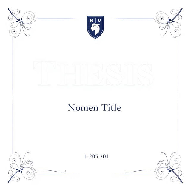 A professionally designed thesis cover page featuring an elegant and clean layout