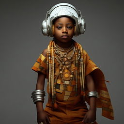 boy in futuristic casual Yoruba attire