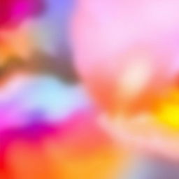 An abstract interpretation illustrating the spatial perception of warm colors feeling closer and cold colors appearing further away, showcasing a vibrant blend of warm hues such as reds, oranges, and yellows in the foreground, contrasting with cooler shades like blues and greens receding in the background