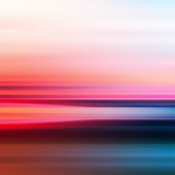 An abstract interpretation illustrating the spatial perception of warm colors feeling closer and cold colors appearing further away, showcasing a vibrant blend of warm hues such as reds, oranges, and yellows in the foreground, contrasting with cooler shades like blues and greens receding in the background