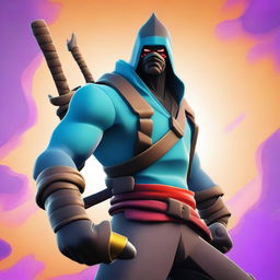 A digital art image, presenting a Fortnite character styled as a samurai