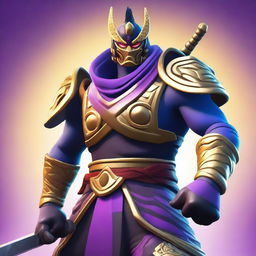 A top-quality digital art image showcasing a Samurai character from the universe of Fortnite