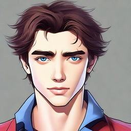 A high-quality digital art image of Jack Kline, a character known for his youthful appearance and expressive eyes