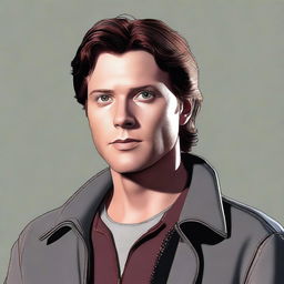 A high-quality digital art image portraying Jack Kline from Supernatural in a realistic style