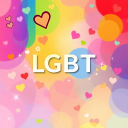 A vibrant and colorful cover design for an LGBT-themed book, featuring a rainbow spectrum of colors blending harmoniously together