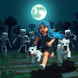 A YouTube thumbnail depicting a Minecraft scenario set at night