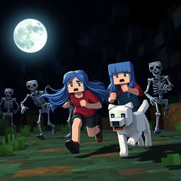 A YouTube thumbnail depicting a Minecraft scenario set at night