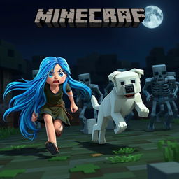 A YouTube thumbnail depicting a Minecraft scenario set at night