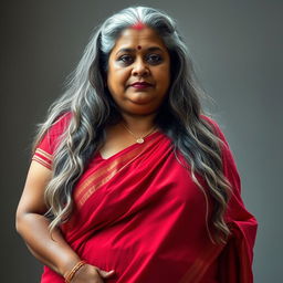A mature Bengali woman, 45 years old, showcasing an attractive SSBBW figure