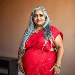 A mature Bengali woman, 45 years old, showcasing an attractive SSBBW figure