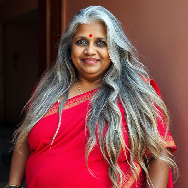 A mature Bengali woman, 45 years old, exemplifying an alluring SSBBW figure