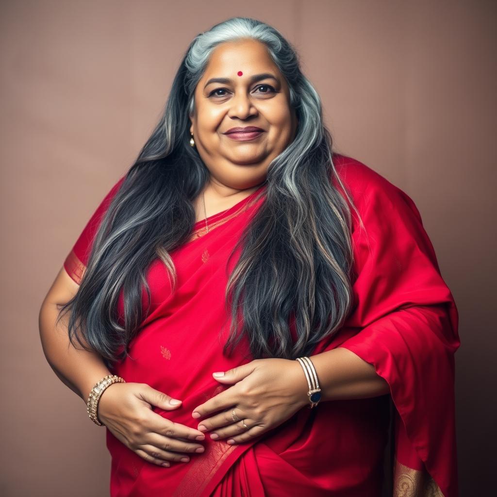 A mature Bengali woman, 45 years old, exemplifying an alluring SSBBW figure