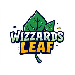 A stylish and modern text-based logo featuring the words "WIZARDS LEAF" in bold, funky typography