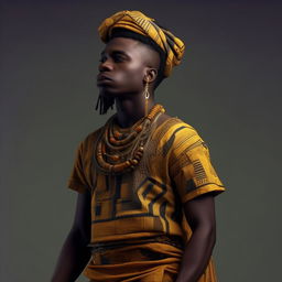 male in futuristic casual Yoruba attire