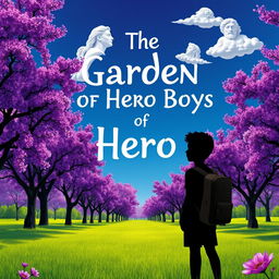 A book cover design featuring the title 'The Garden of Hero Boys'