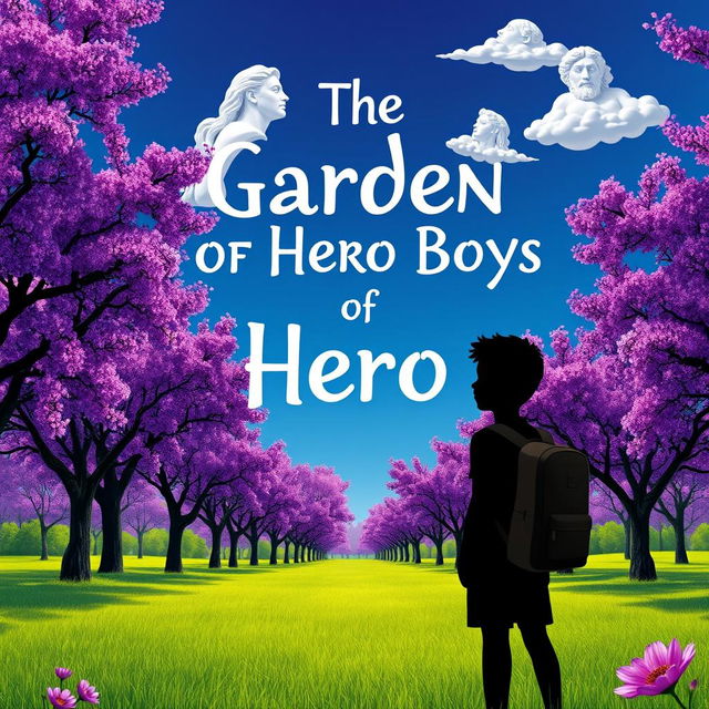 A book cover design featuring the title 'The Garden of Hero Boys'