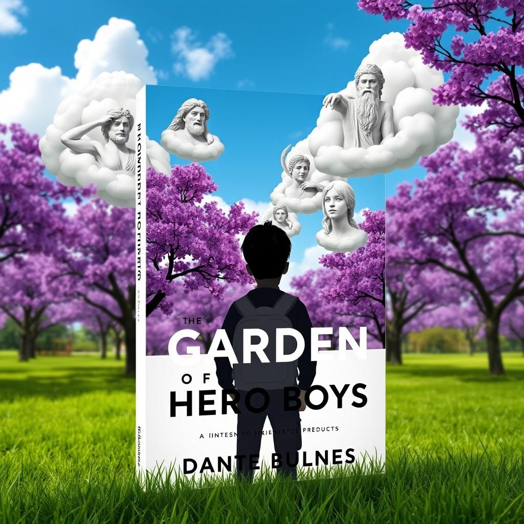 A professional book cover design for 'The Garden of Hero Boys' by Dante Bulnes
