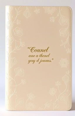 An elegant journal cover featuring a sleek matte finish with embossed floral and geometric patterns