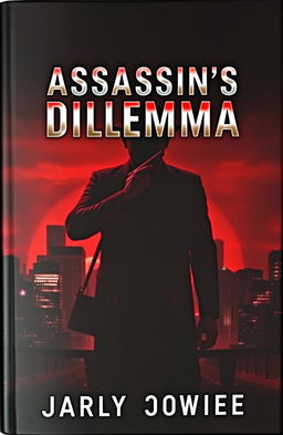 A dark and intense book cover for a thriller story titled 'Assassin's Dilemma