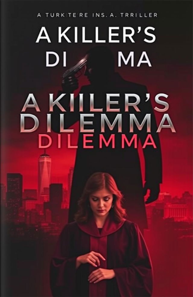 A dark and intense book cover for a thriller titled 'A Killer's Dilemma