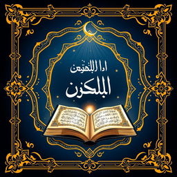 A visually striking book cover design for an Islamic book, featuring an ornate border with intricate geometric patterns and floral motifs that reflect traditional Islamic art
