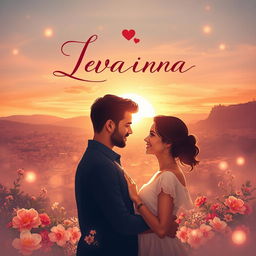 A romantic movie poster for a Spanish love film, depicting a passionate couple in an enchanting setting