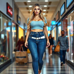 A sexy long hourglass shaped woman with medium breasts, very low, huge wide full hips, and large thick thighs