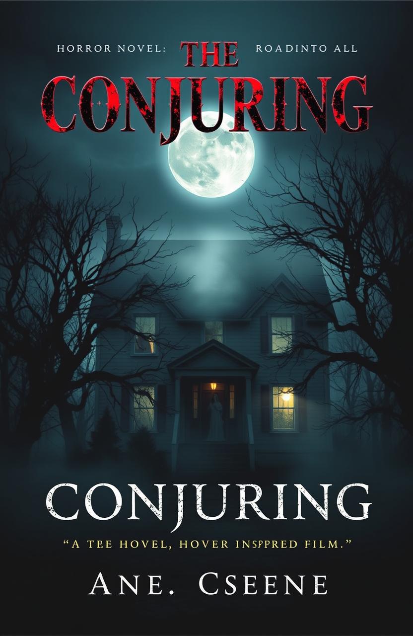 A chilling book cover for a horror novel inspired by 'The Conjuring' film