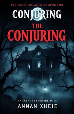 A chilling book cover for a horror novel inspired by 'The Conjuring' film