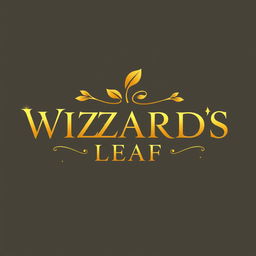 A beautifully crafted text-based logo featuring the elegant text 'WIZARDS LEAF' in a sophisticated font