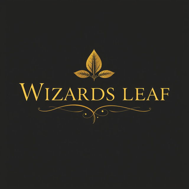 A beautifully crafted text-based logo featuring the elegant text 'WIZARDS LEAF' in a sophisticated font