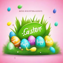 A festive digital art image celebrating Easter