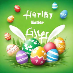 A festive digital art image celebrating Easter