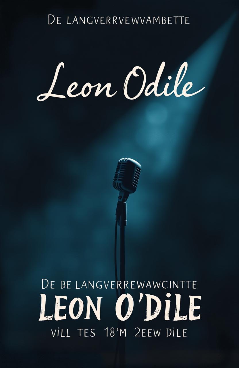 A visually captivating album cover for 'De langverwachte 2de CD van Leon O'dile', featuring a melancholic yet artistic representation of the band Leon O'dile
