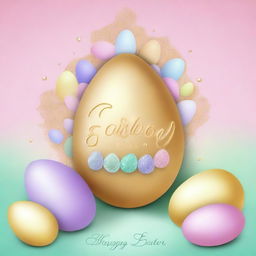 A festive digital art image celebrating Easter with a luxurious twist