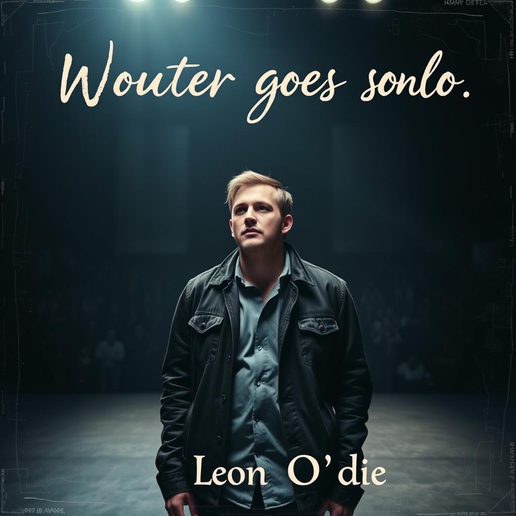 A striking album cover for 'Wouter goes solo', celebrating the release of a new CD from the melancholic band Leon O'dile