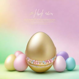 A festive digital art image celebrating Easter with a luxurious twist