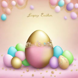 A festive digital art image celebrating Easter with a luxurious twist